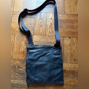 Black Leather Women’s Boho Crossbody Bag